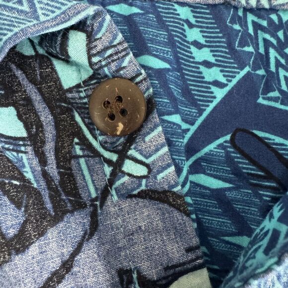 Tanoa Hawaii aloha button down shirt blue boys size 12 - Picture 5 of 7